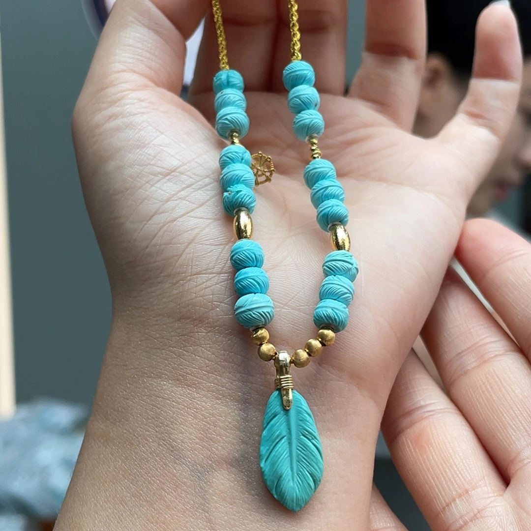 绿松石18K金镶嵌颈饰