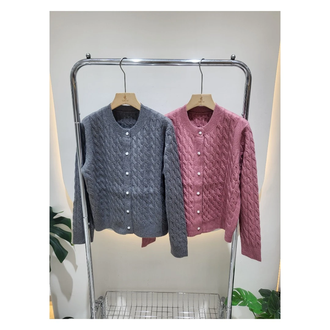 ⭐异型珠扣⭐大绞花开衫毛衣~155斤内