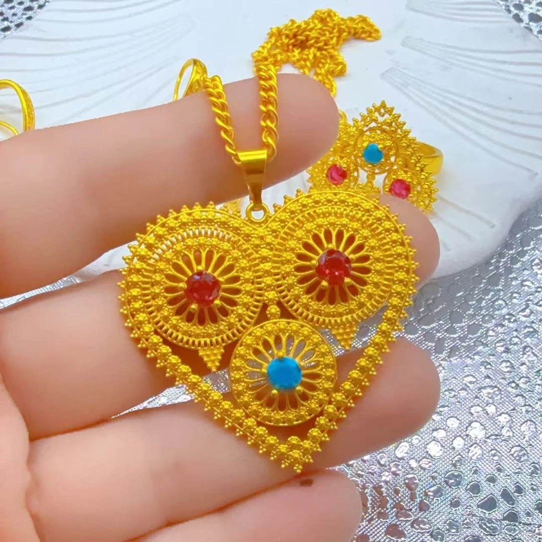 铜合金项链 铜合金精美款式三件套女王时尚民族风手工复古883100