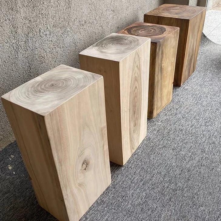 天然香樟木墩凳子实木大树桩方形茶几底座根雕民宿摆件床头柜矮凳