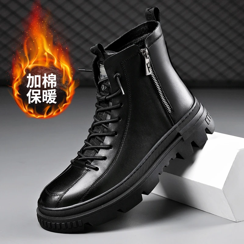 路易圣戈希男士秋季马丁靴冬季休闲厚底潮流时尚男靴工装百搭男款