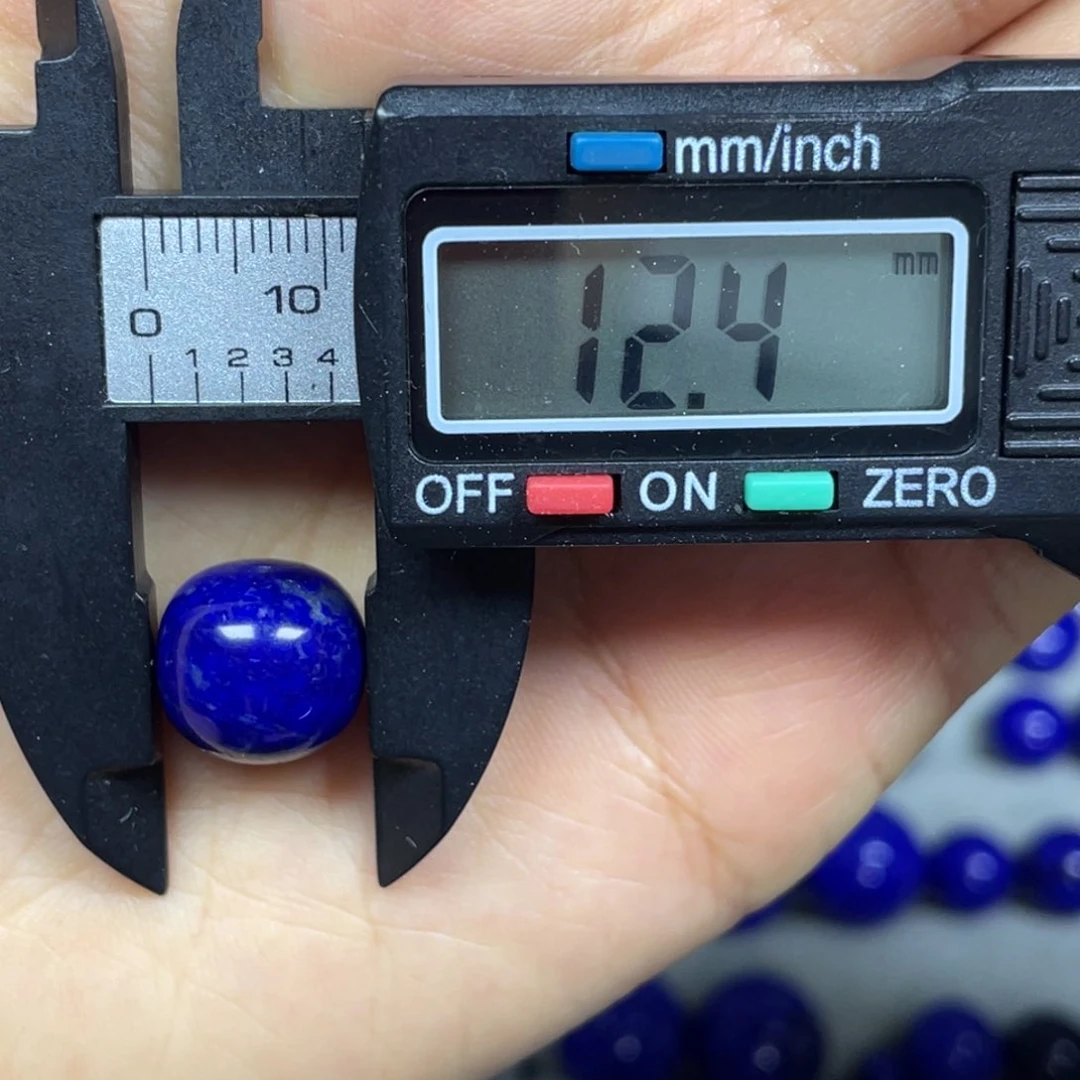 青金石12mm老型单珠未镶嵌风*