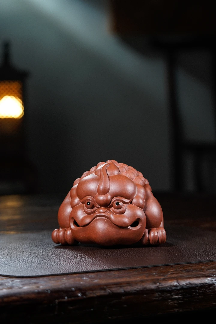 宜兴紫砂马蟾上档次精品正宗黄龙山原矿紫砂茶宠雕塑摆件