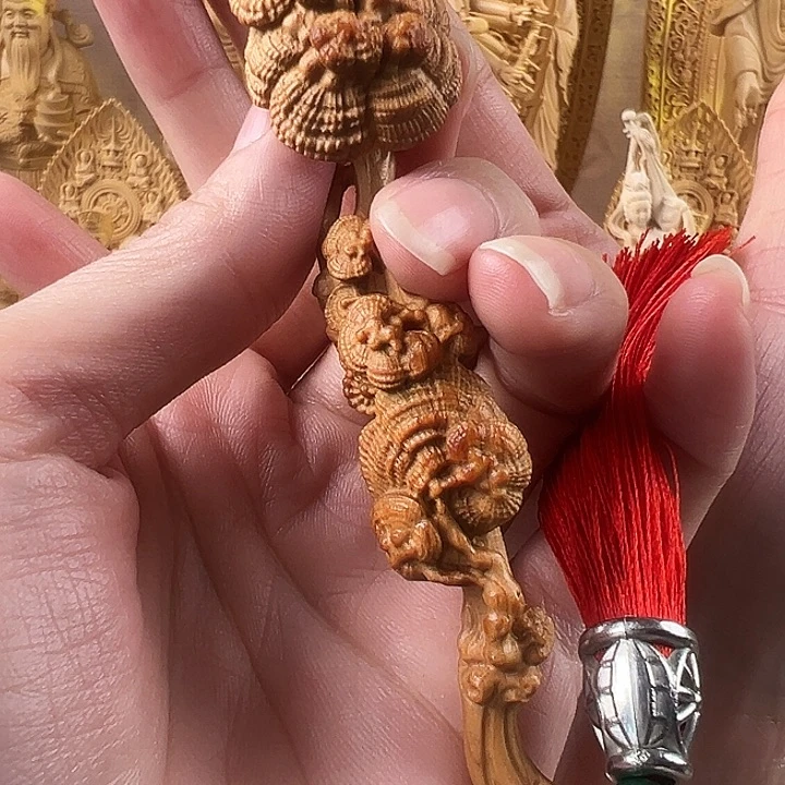 柏木（崖柏）灵芝如意10cm