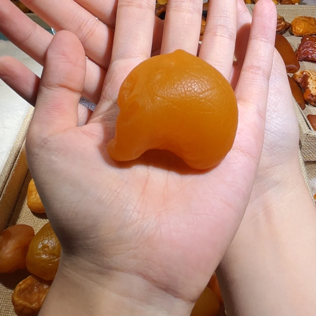 琥珀颈饰未镶嵌蜜蜡海漂小象手把