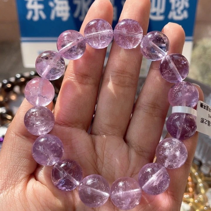 水晶手串未镶嵌薰衣草紫水晶