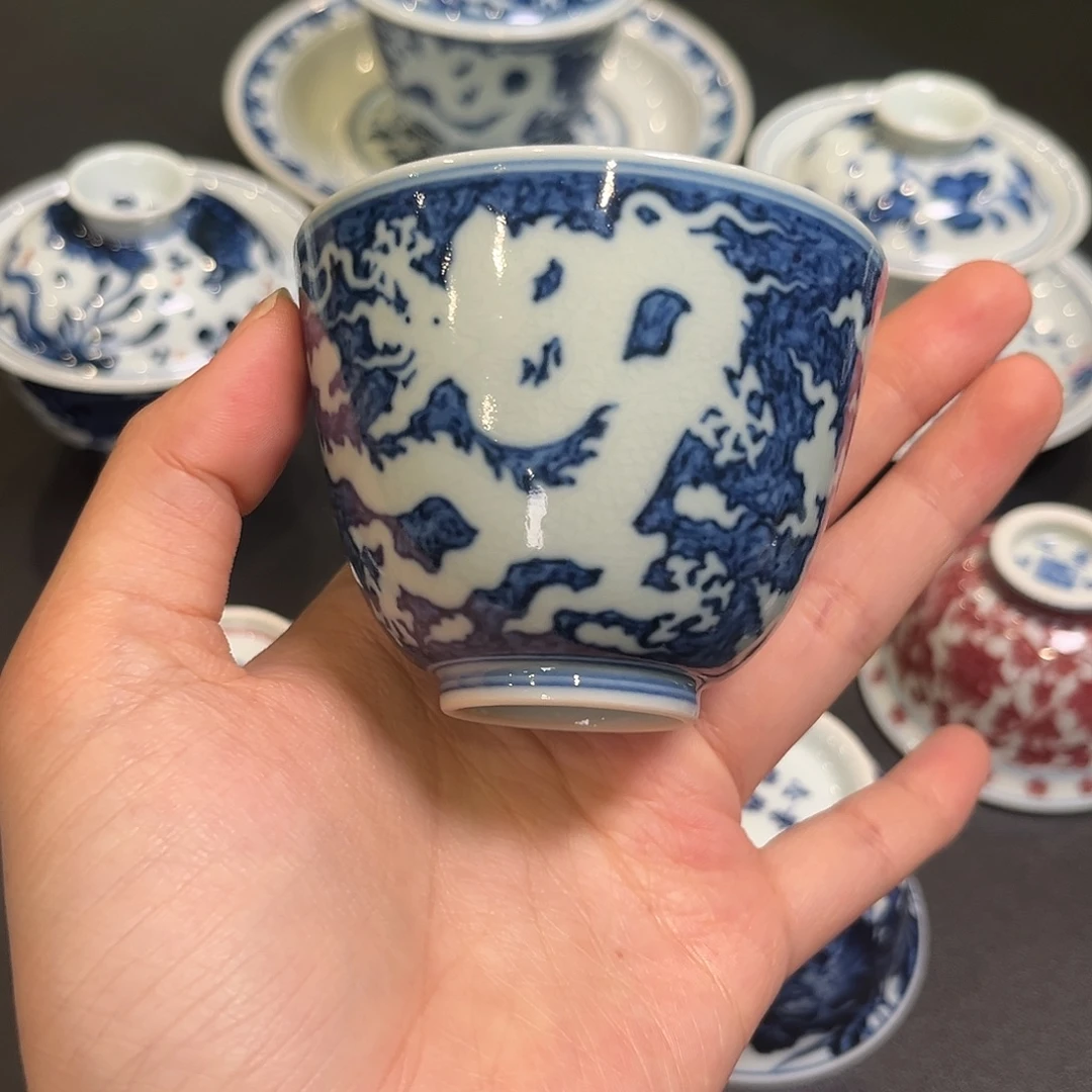 宣之堂暗刻双龙单杯