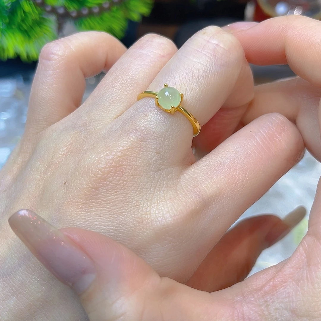 翡翠银S925镶嵌戒指