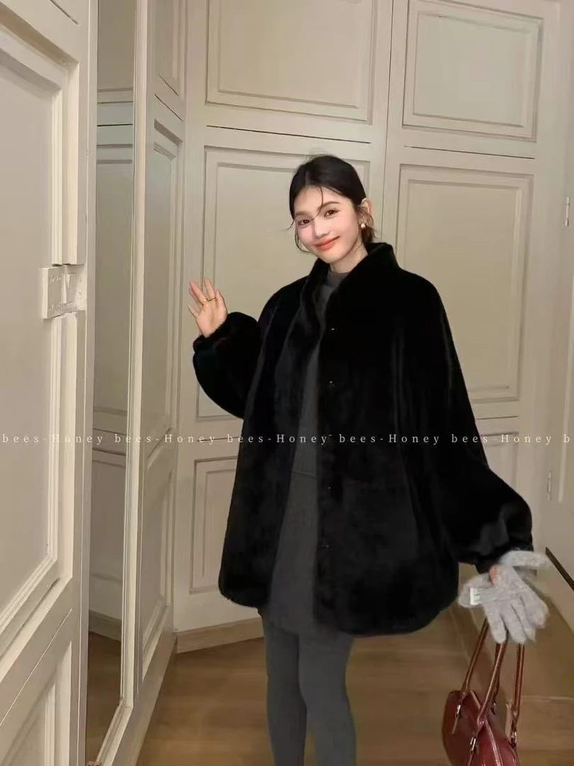 SHUSHU 欧货年款高品质毛毛外套