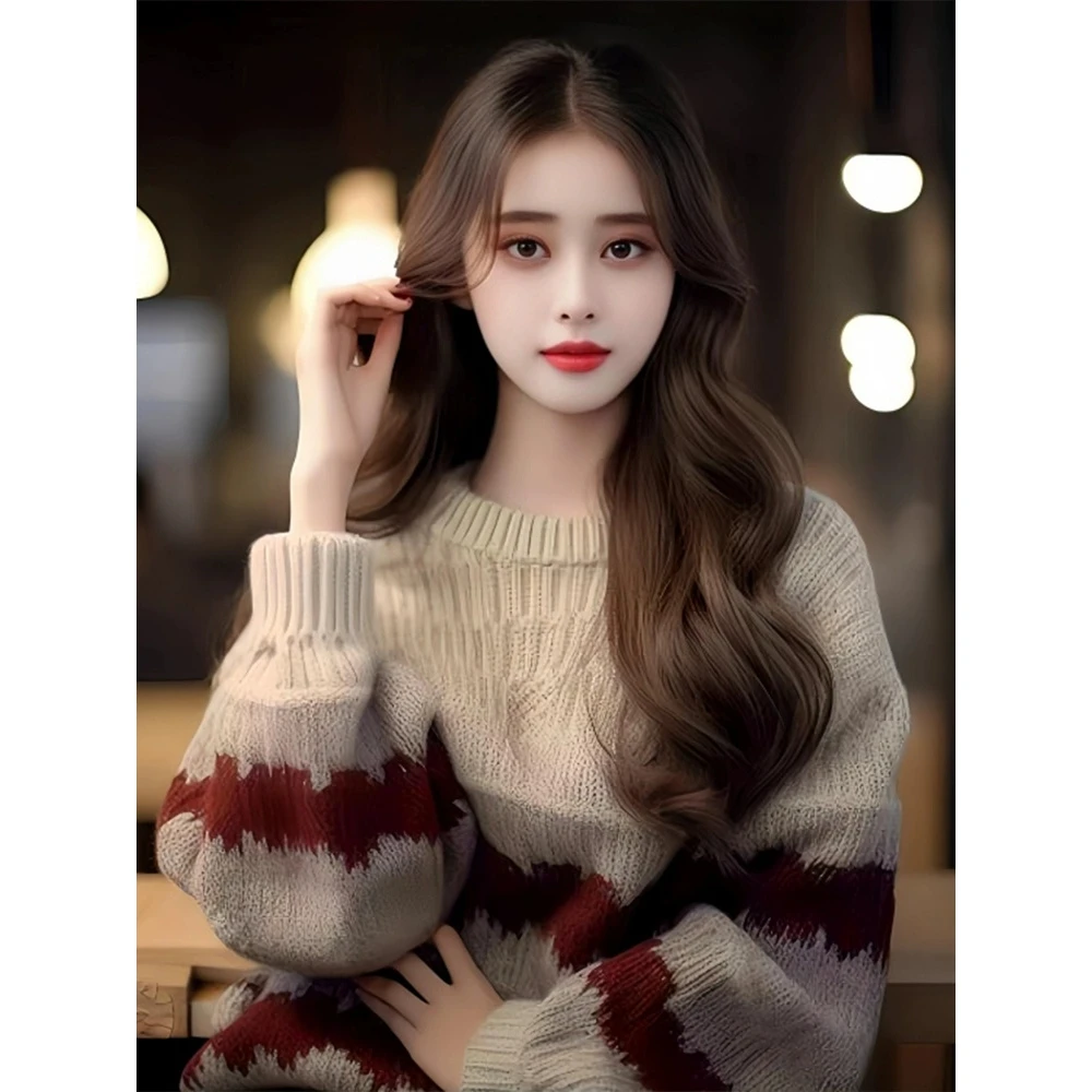 巨好看！高级感奶系温柔风针织衫女2025秋冬新款毛衣韩系别致上衣