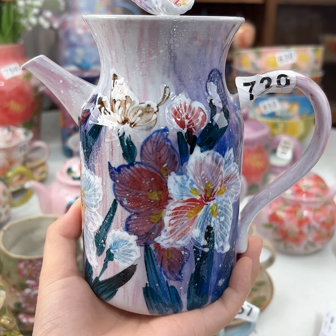 景德镇手绘高温釉下彩陶瓷茶具
