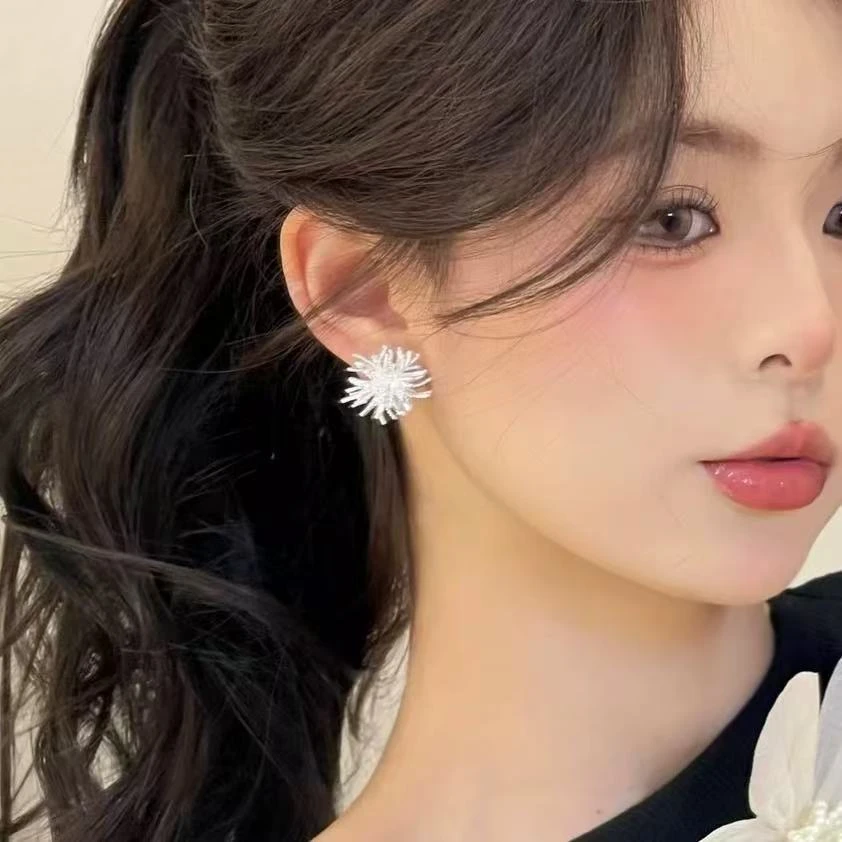 合金耳饰 轻奢高级感烟花耳钉耳环新款爆款小众设计感气质百搭
