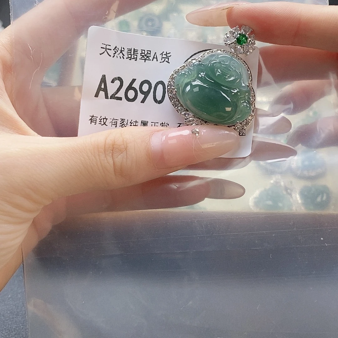 翡翠未镶嵌吊坠(赠链)