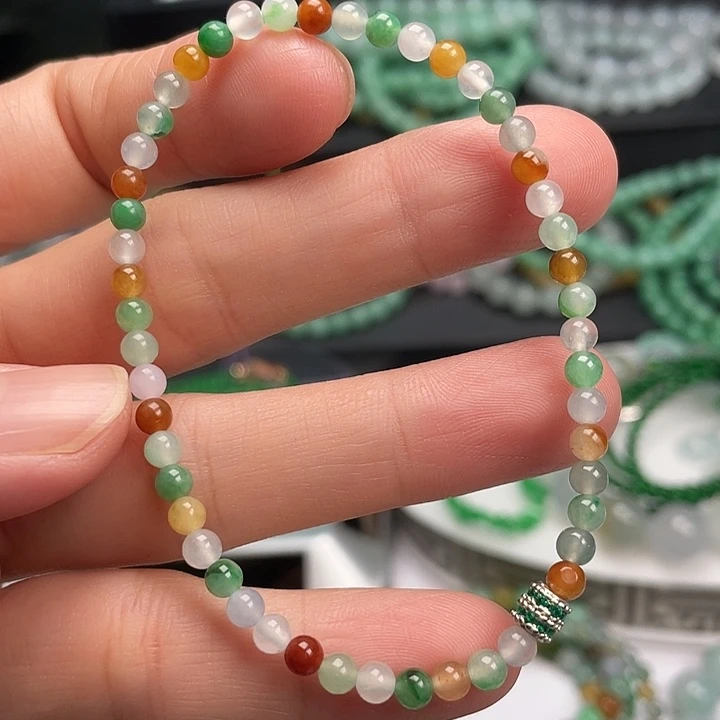 翡翠未镶嵌手链多宝手串