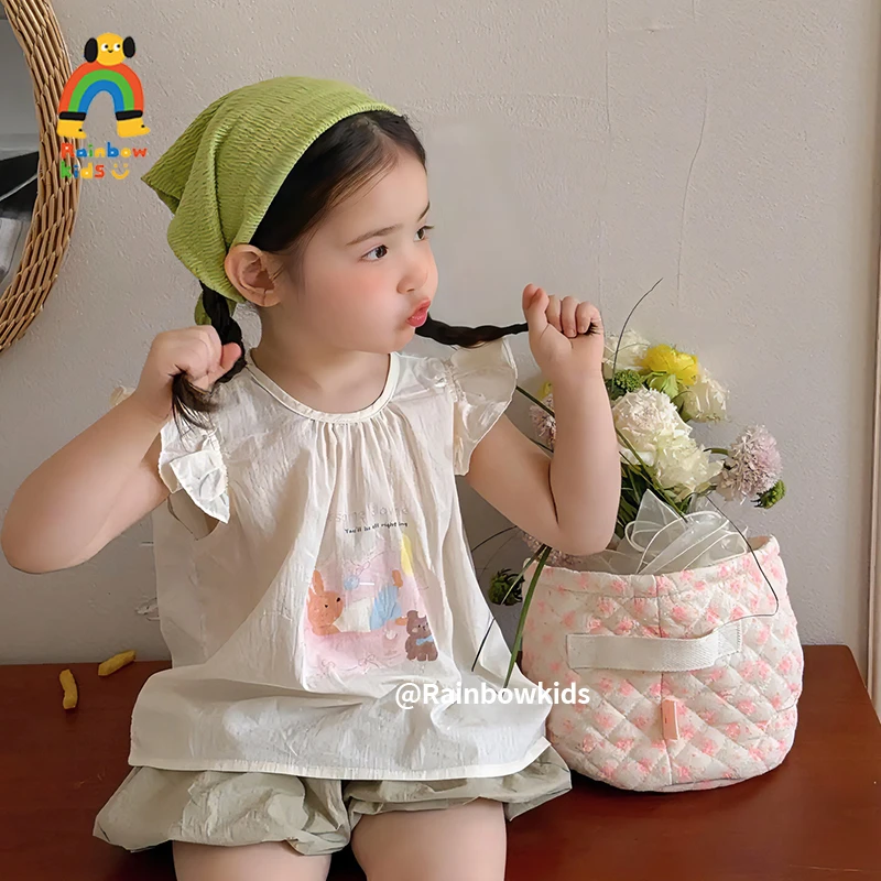 【彩虹家】2025夏季新款甜美风可爱兔子套装-88229