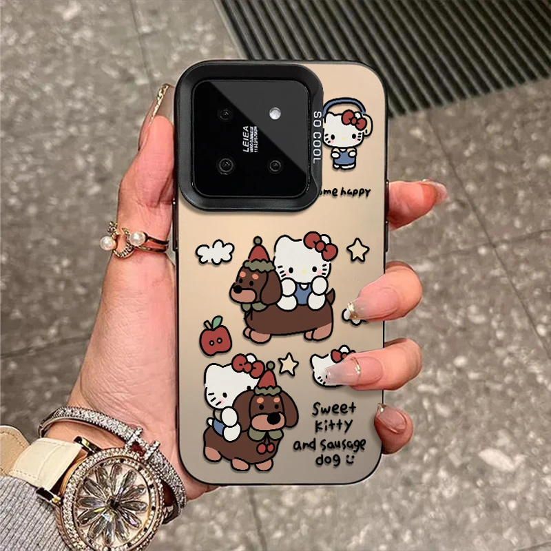 骑狗kt猫适用于小米15手机壳14外壳13校园12新款彩银11防摔保护套