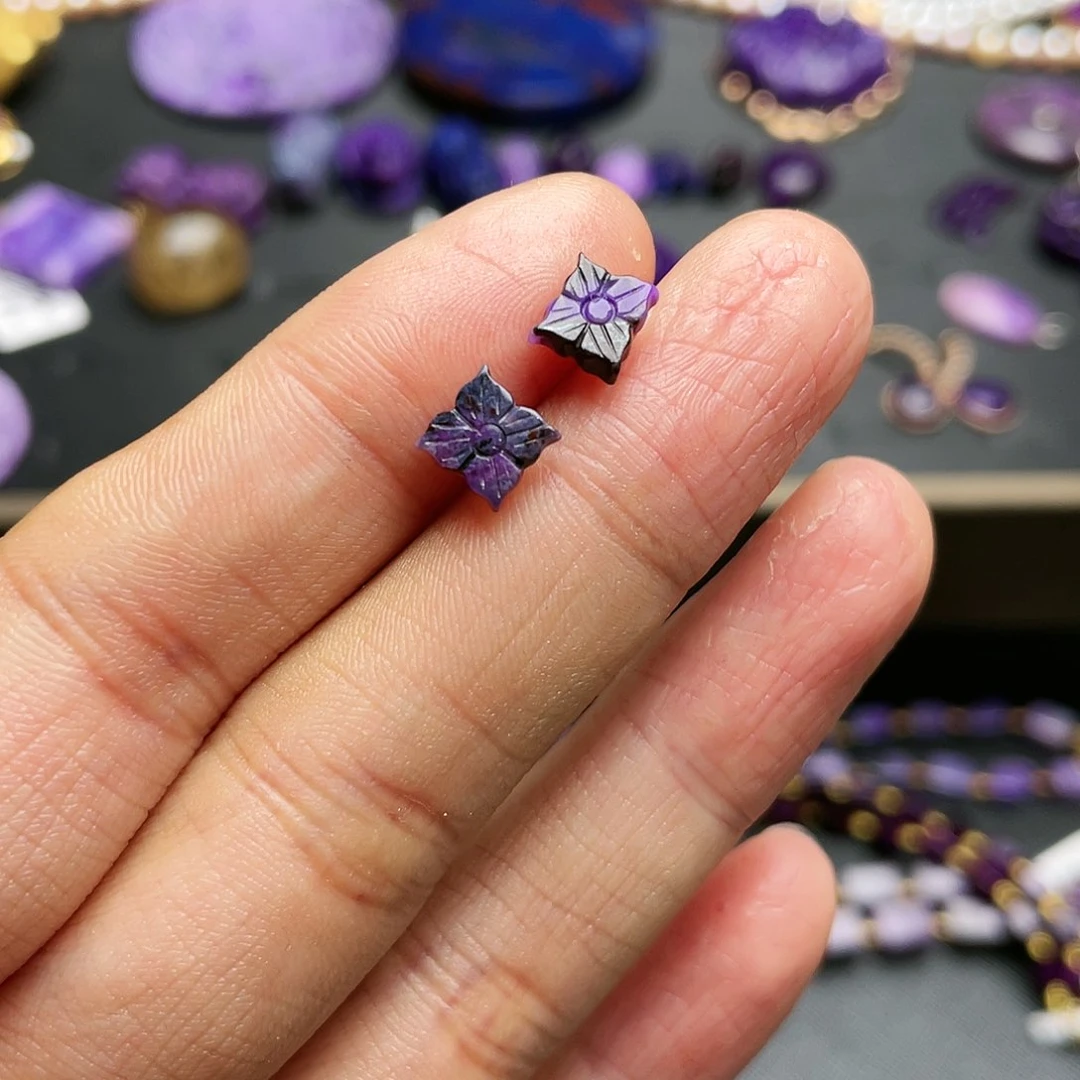 苏纪石（舒俱来）耳钉银S925镶嵌