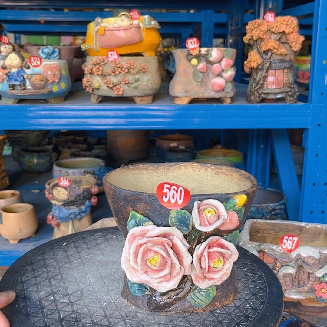 560 号手工花盆陶然花器