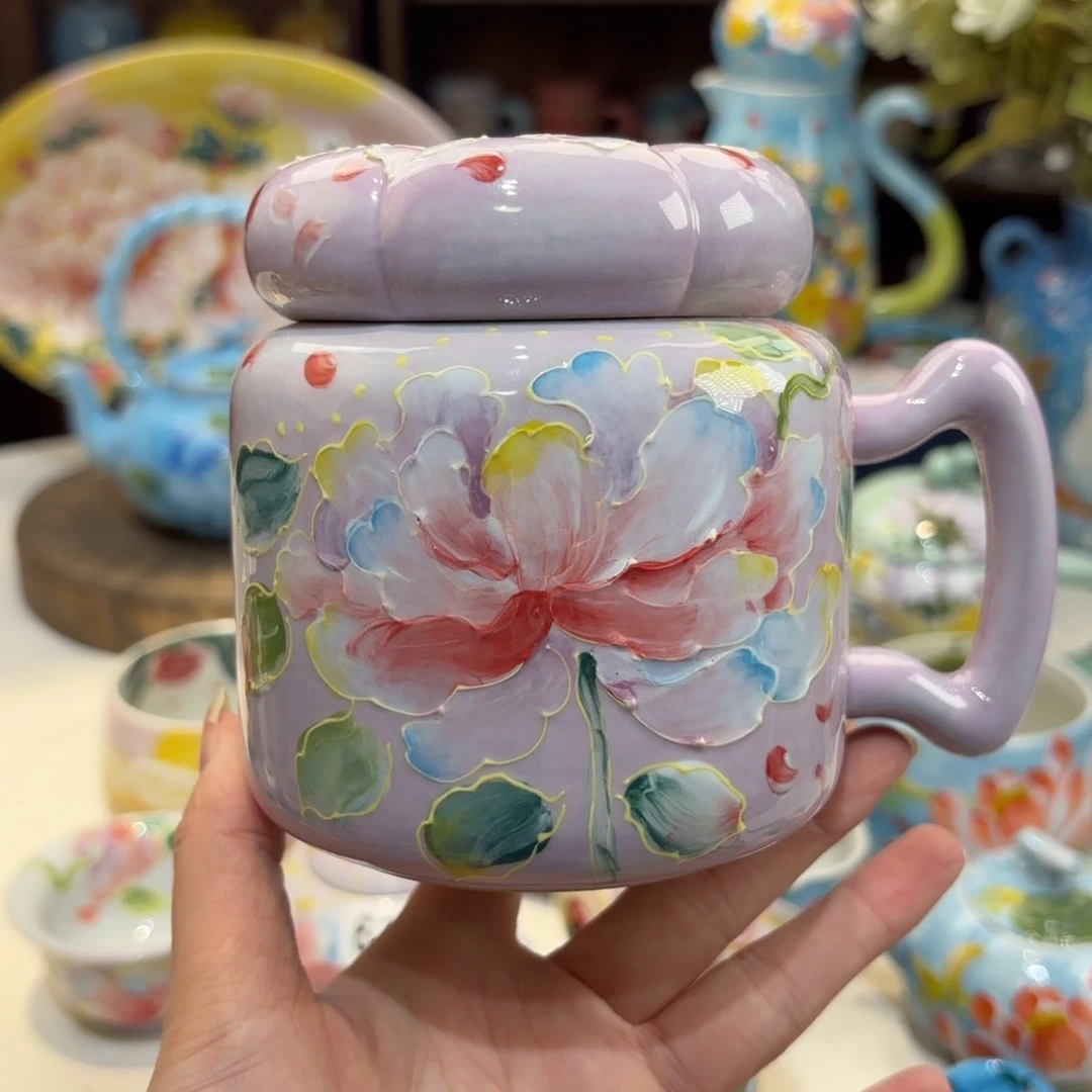 景德镇手绘高温釉下彩陶瓷茶具