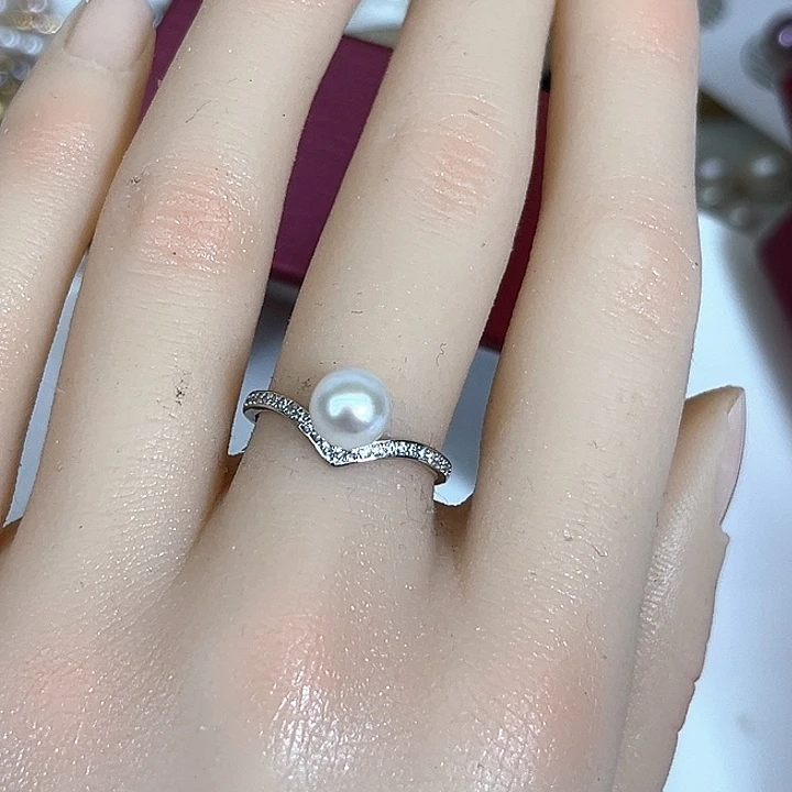 淡水珍珠银S925镶嵌颈饰爱*粒