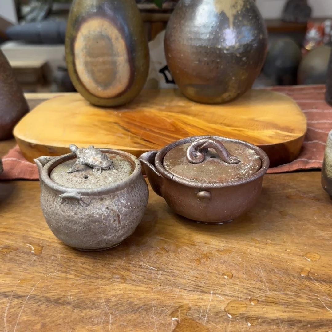 雅***棋难波周作备前烧宝瓶➕中古宝山福利一口价