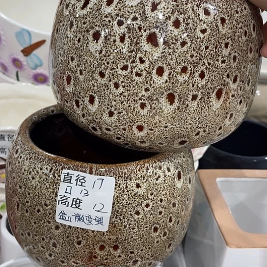 多肉绿植陶瓷花盆9.9包邮，有孔