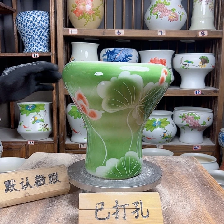 摆件火窝雕刻绿绿绿陶瓷