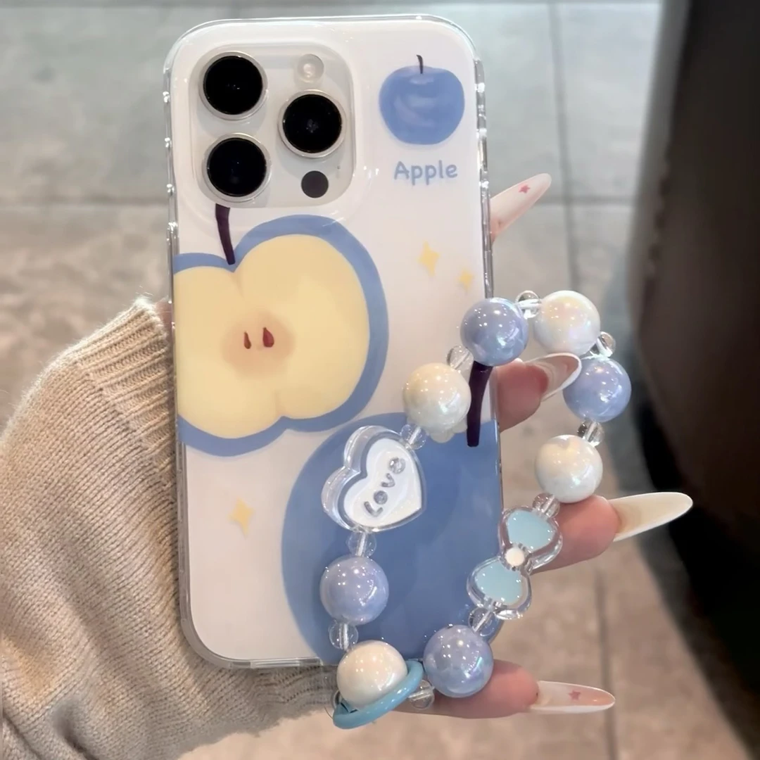 蓝苹果适用苹果华为vivo小米oppo女款iphone15/16/14荣耀壳