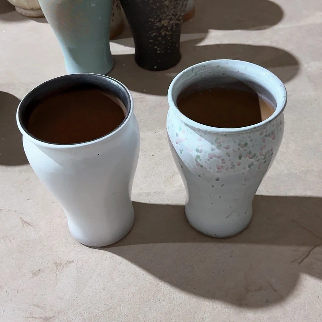 紫砂花盆口15高26两个