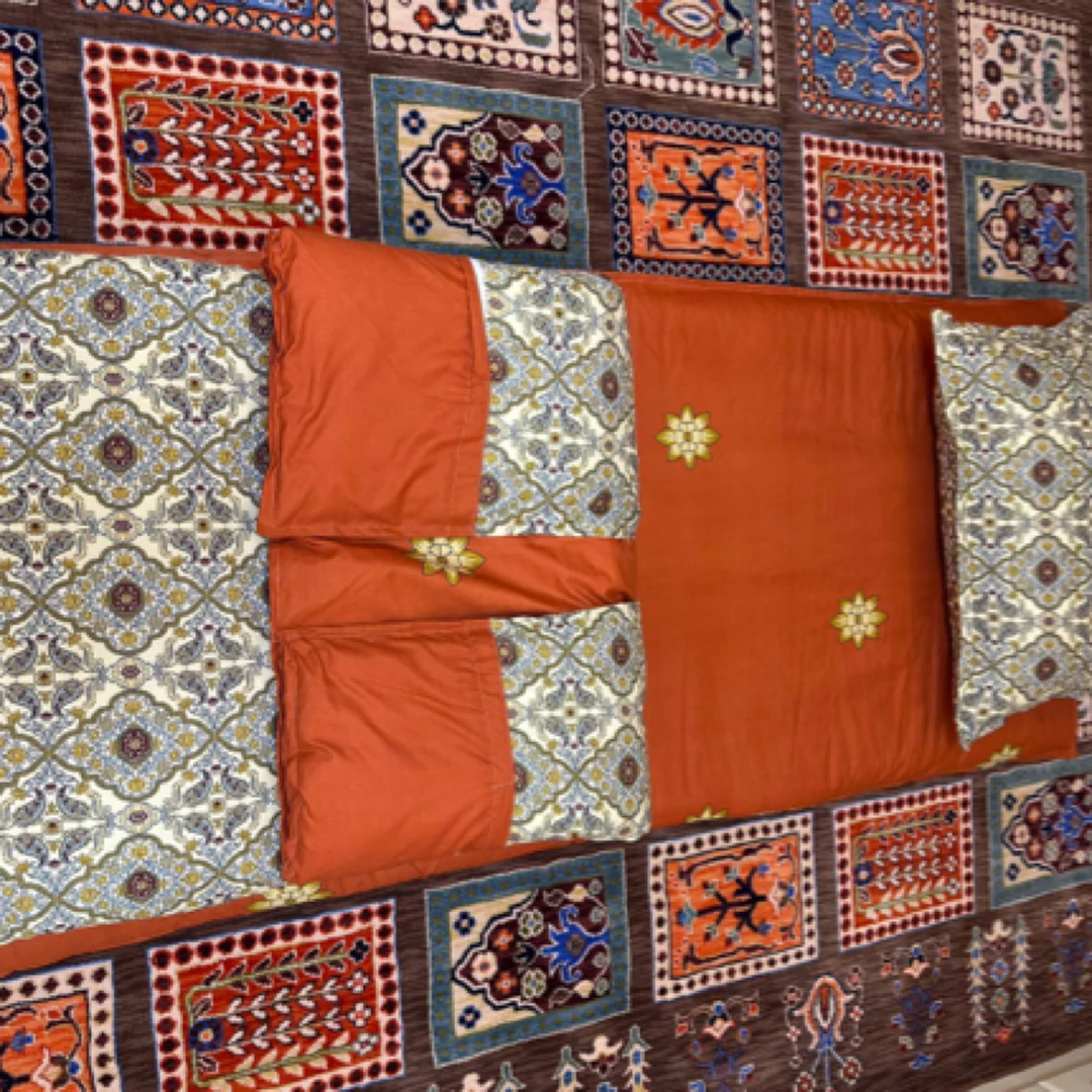 【新疆包邮】春季三件套AB版单人橘花色