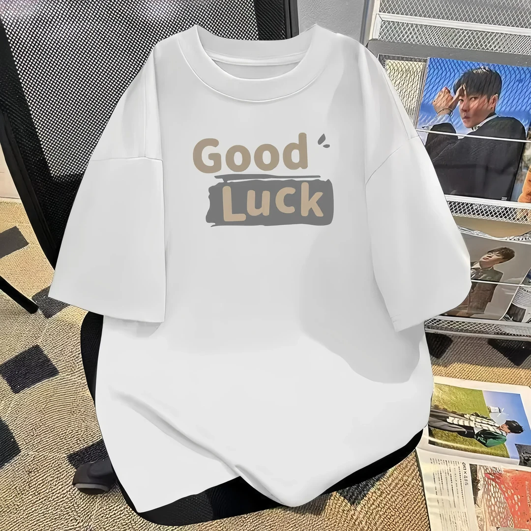 啄木鸟男夏季重磅短袖T恤新款字母印花半袖休闲美式潮牌男装体恤