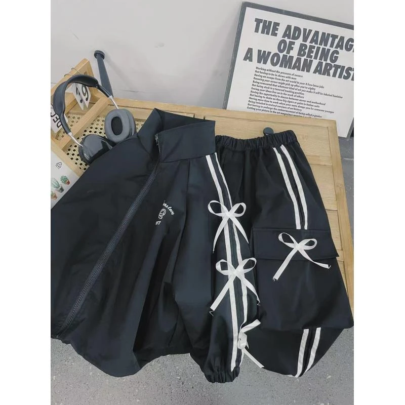 408211《现》小涵家韩版儿童秋季休闲舒适日常洋气时尚印花运动套装