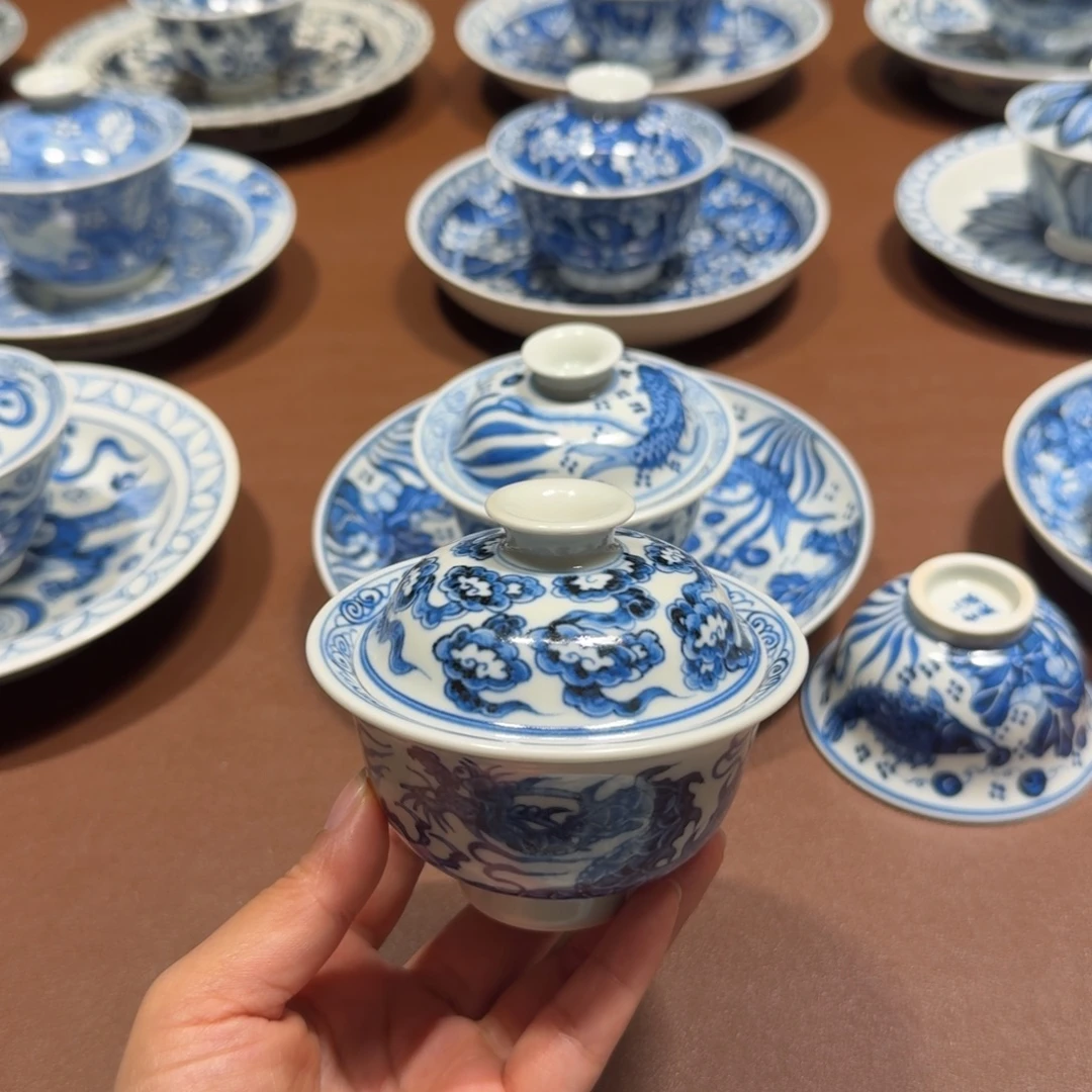 手工手绘茶具盖碗