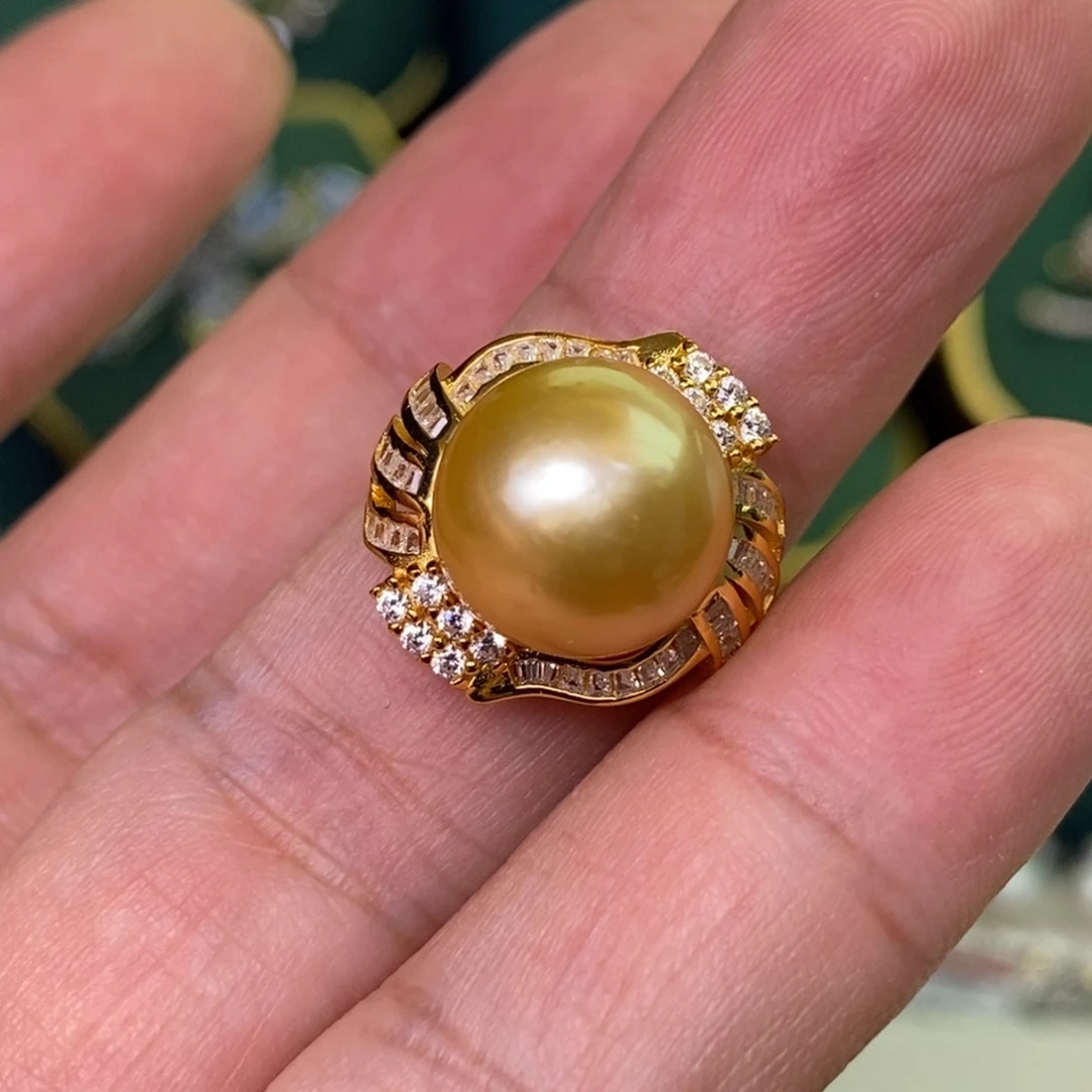 海水珍珠银S925镶嵌戒指