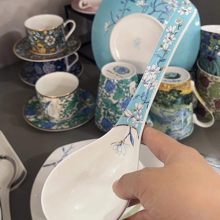 瓷片微瑕骨瓷大汤勺一个水云间