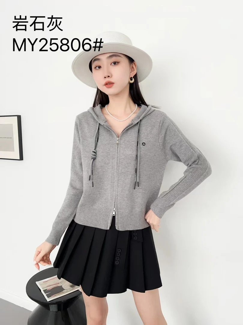 常规袖毛针织衫百搭带帽韩版时尚宽松