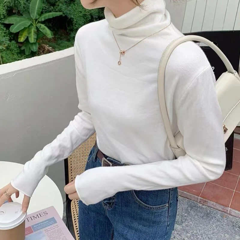 【高品质一线成衣无缝】2024秋冬高领韩系长袖针织打底衫#8309