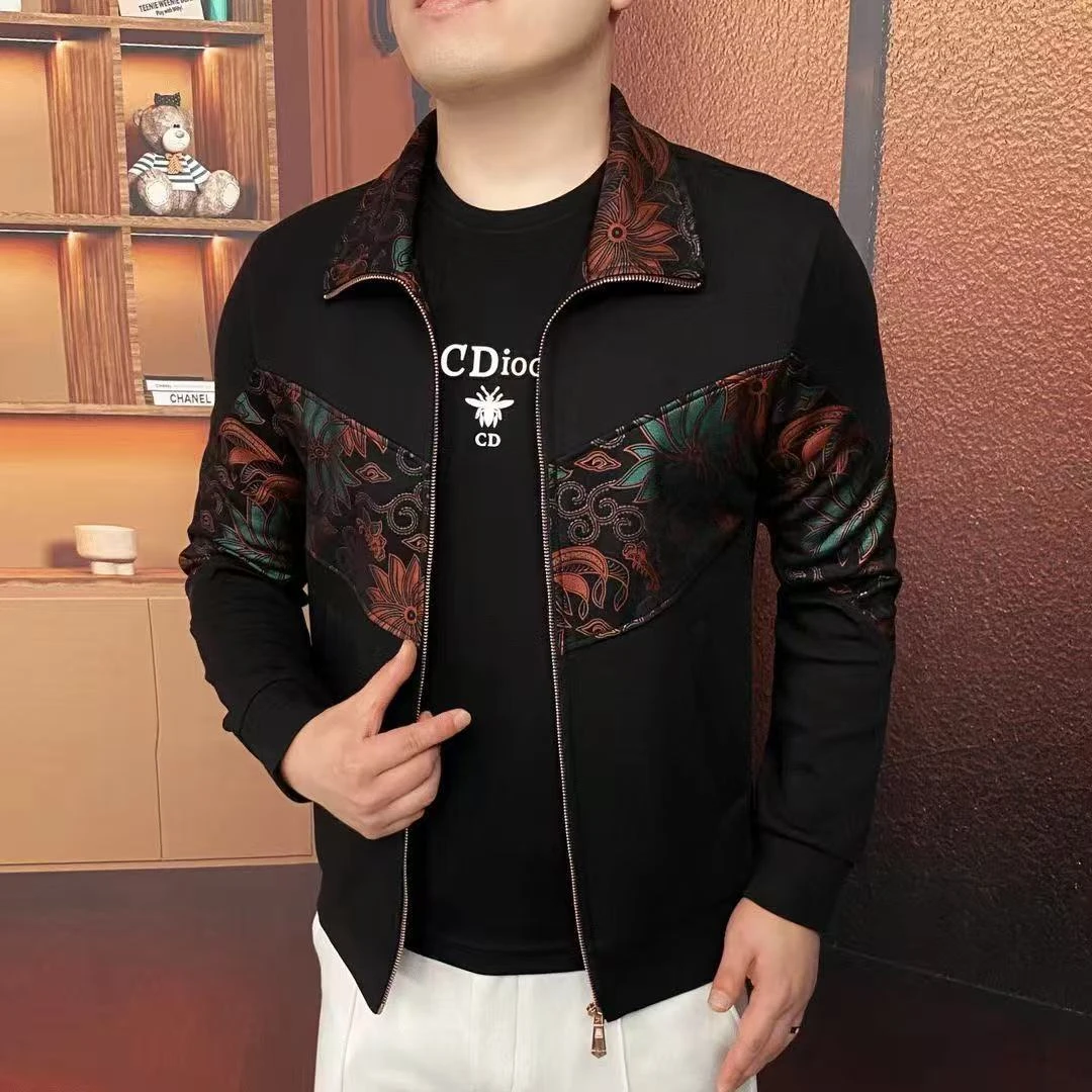 （夜影公爵）中秋开衫夹克外套修身随性休闲轻奢高端时尚潮流帅气男