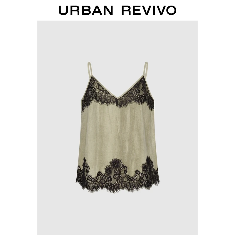 UR2025夏季新款女装时髦气质魅力蕾丝V领吊带衫UIH250018