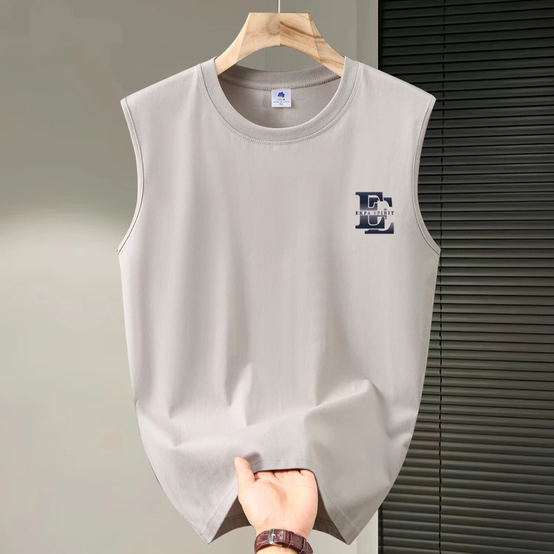 男士运动健身背心夏季透气无袖T恤纯棉t圆领休闲篮球坎肩学生潮流