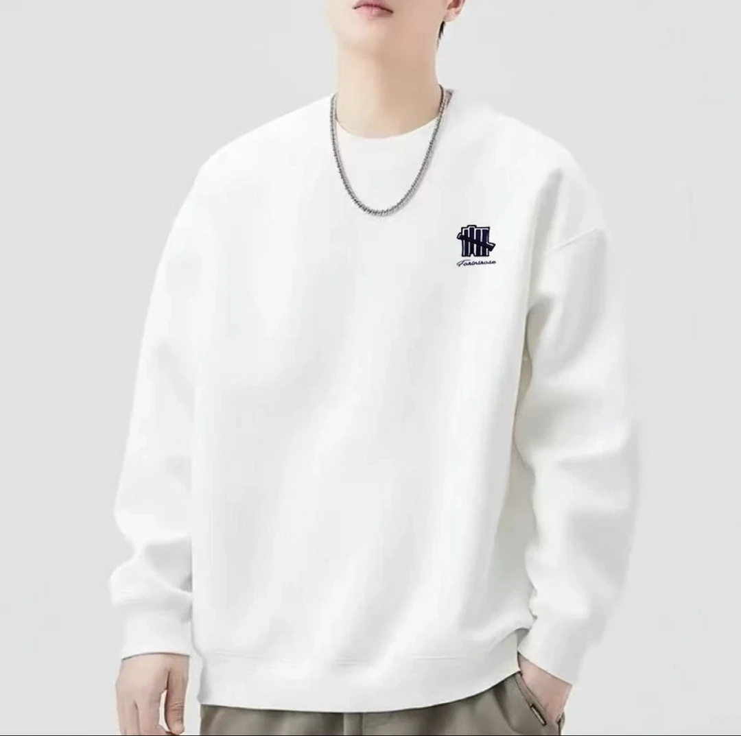 蝴蝶运动长袖印花套头潮流男士卫衣绿色秋季加绒上衣常规款57