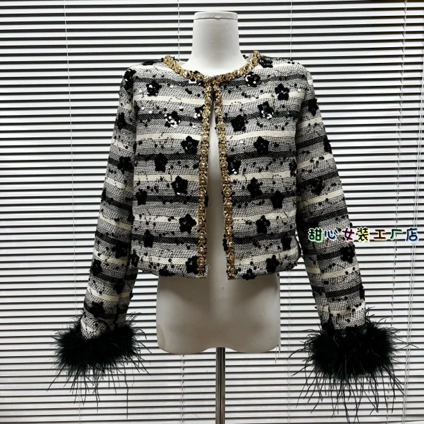 甜心家新款原创重工钉珠小香风钉珠高级设计感外套时尚减龄