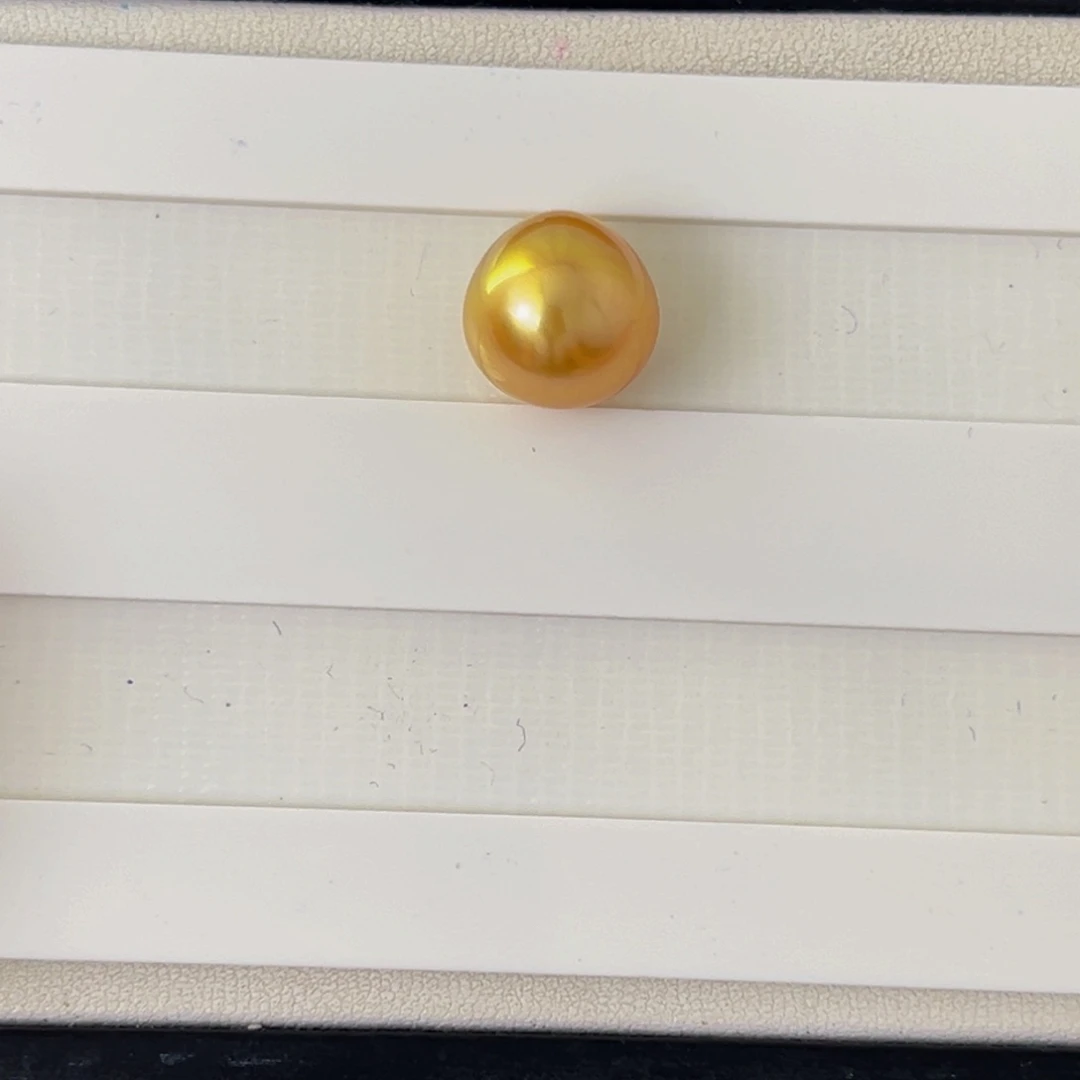 海水珍珠裸珠金珠裸珠12-13mm可定制爱