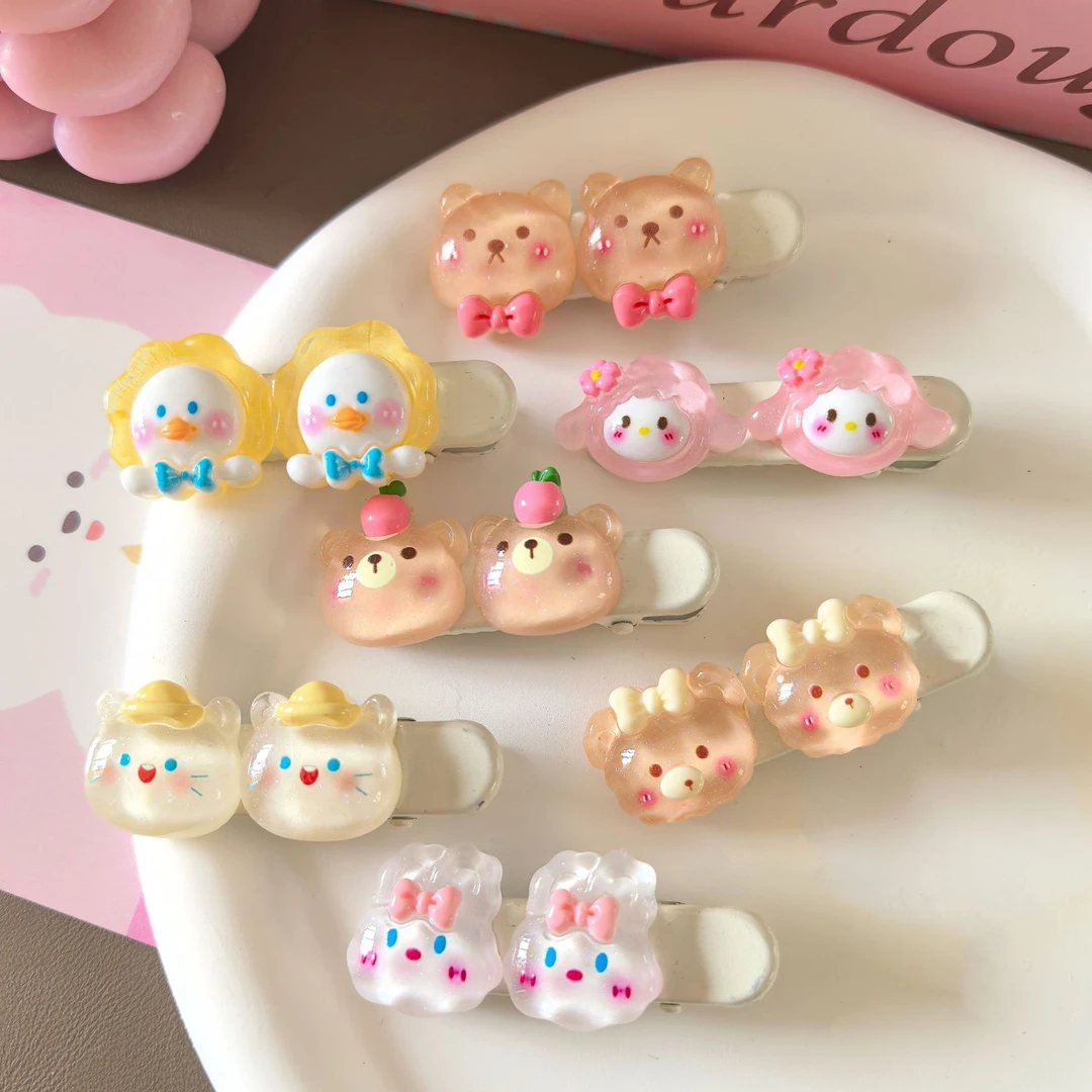 可爱动物发夹小熊兔子卡通儿童侧边碎发刘海夹发卡甜美头饰发饰女