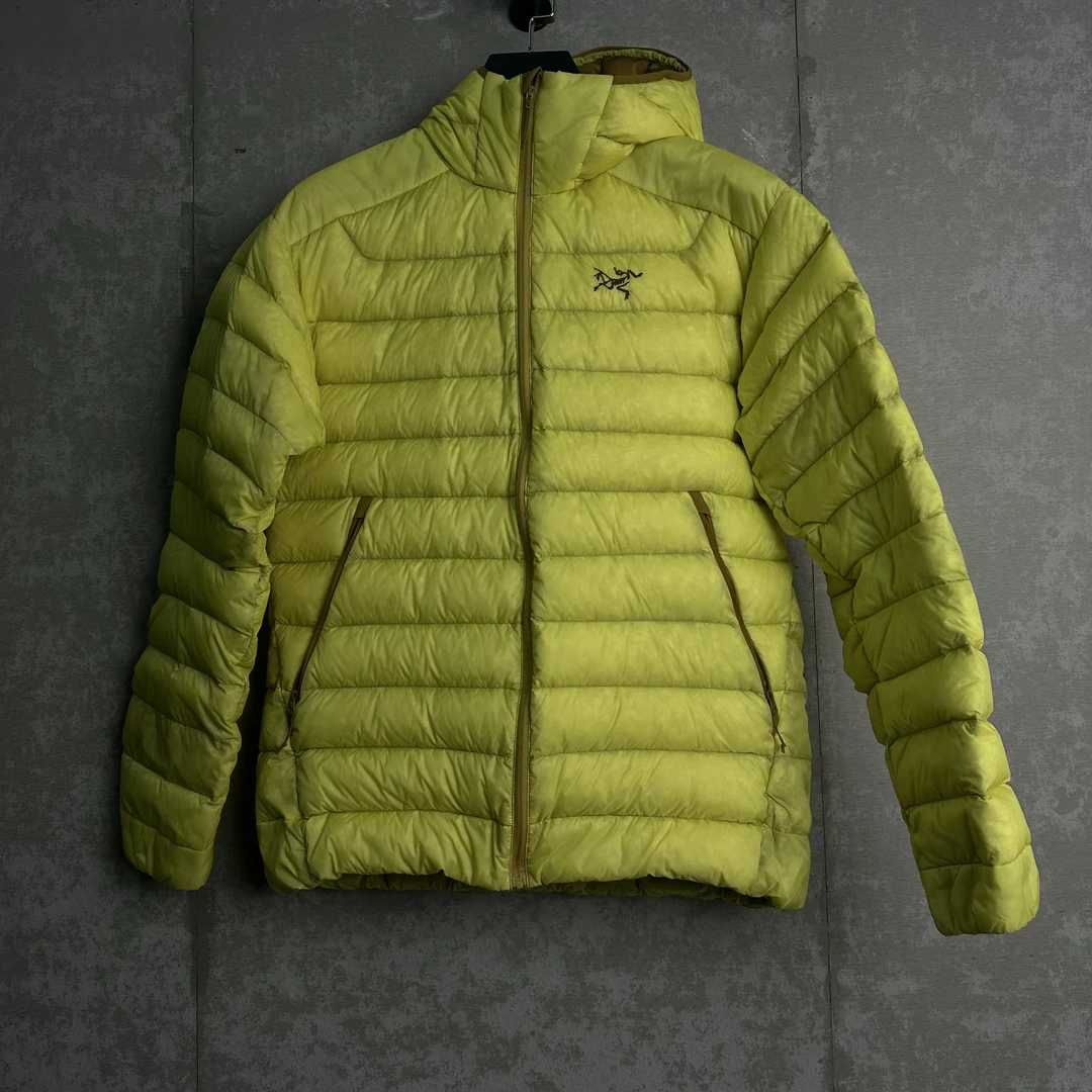 未使用 ARC'TERYX/始祖鸟 M*1/始祖鸟荧光黄排骨羽绒服/12419