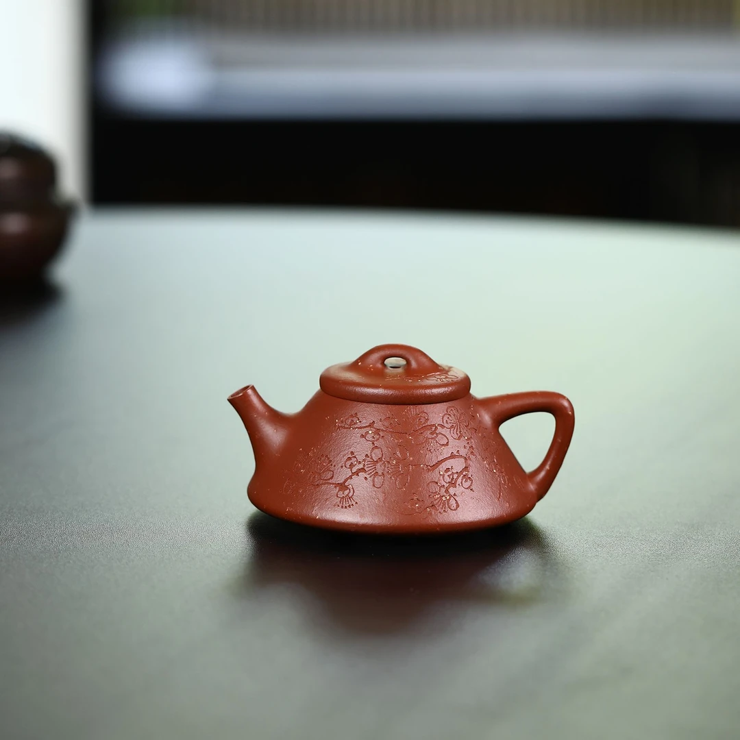 【朱泥铺砂•文瓢】汽修厂自产极精工紫砂壶90CC薄胎精品