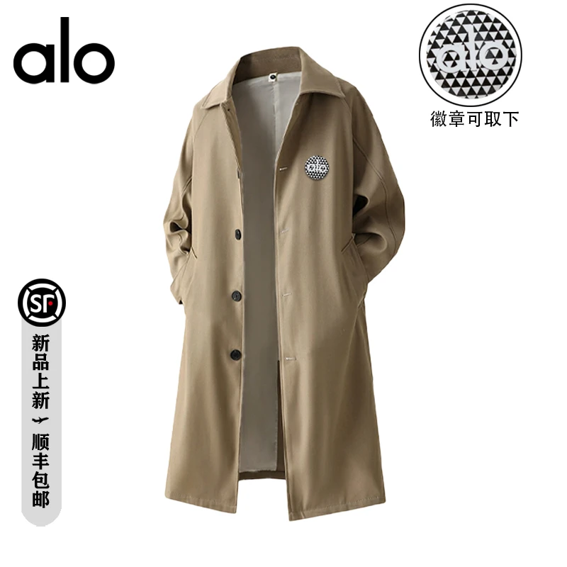 【官方奥特莱斯】alo潮牌 秋季中长款风衣做旧户外慵懒风大衣外套男
