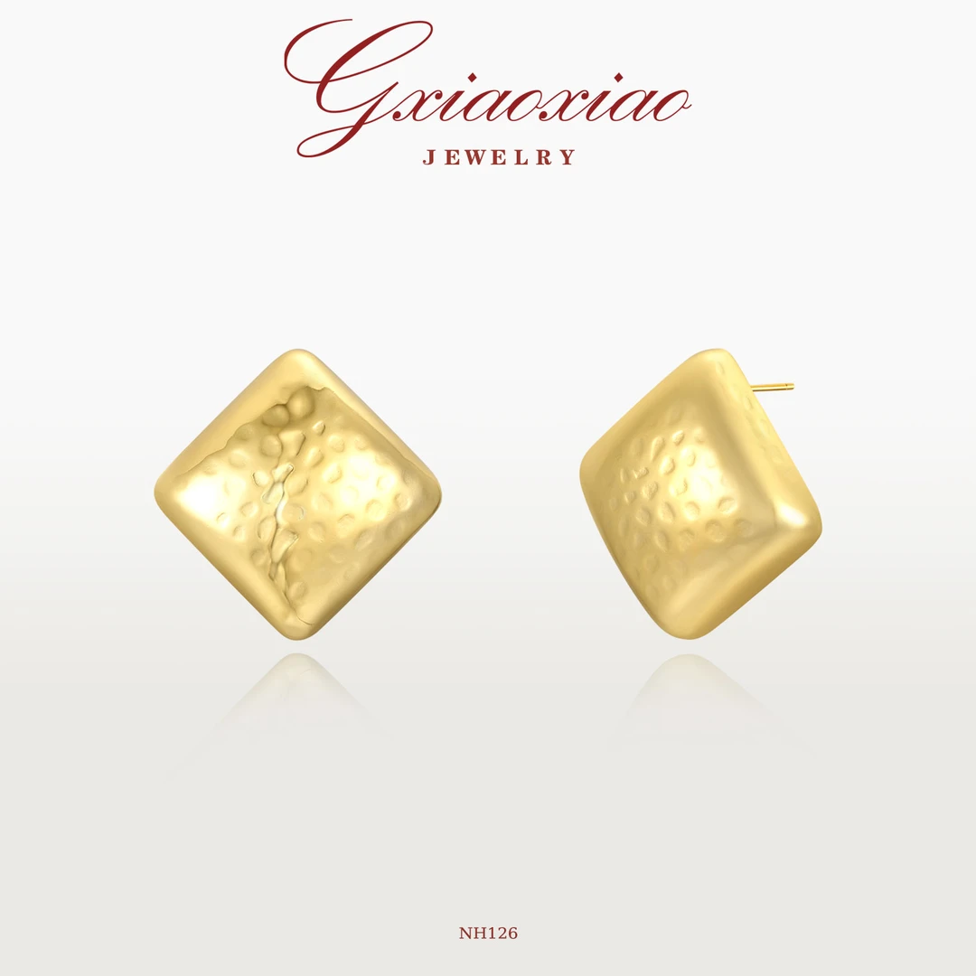 G XIAOXIAO 【琉光方珀】时尚气质简约光面耳环 NH126新年礼物