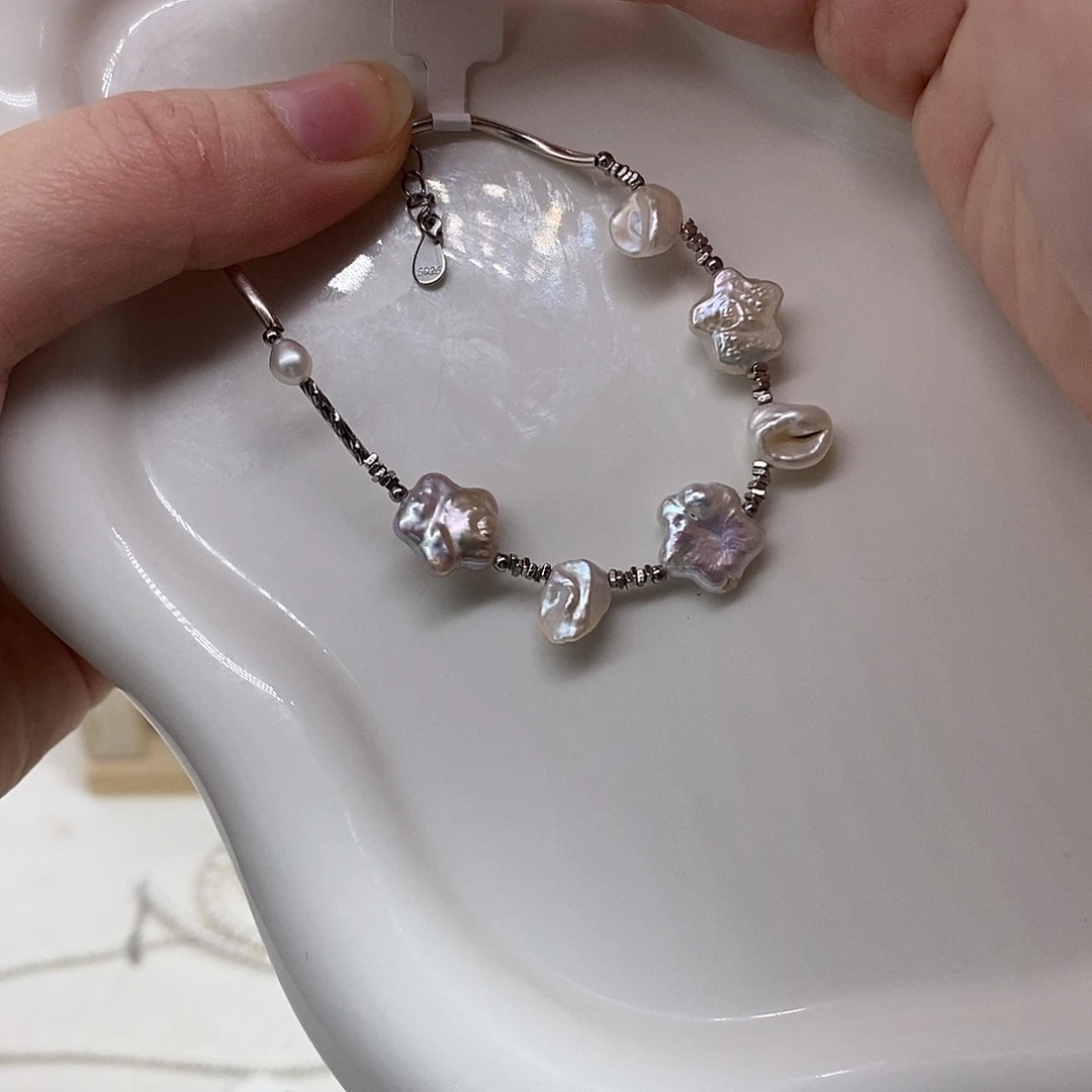 淡水珍珠耳饰银S925镶嵌