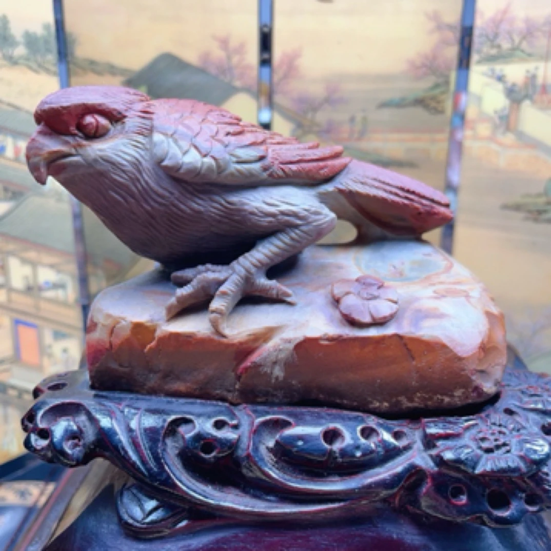 天然阿拉善彩玉玛瑙手工雕刻艺术精美摆件办公室家用收藏